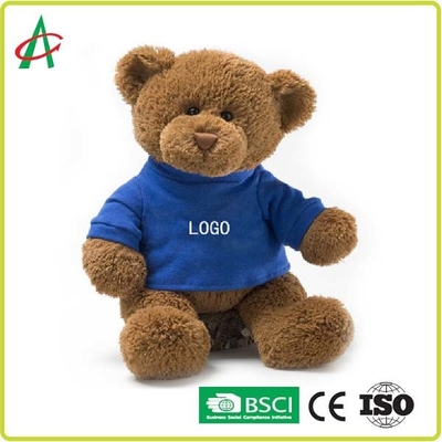 BSCI 12 인치 호화로운 테디는 푸른 옷으로 인쇄하는 뜨거운 전송을 지닙니다