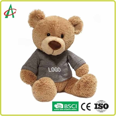 BSCI 12 인치 호화로운 테디는 푸른 옷으로 인쇄하는 뜨거운 전송을 지닙니다