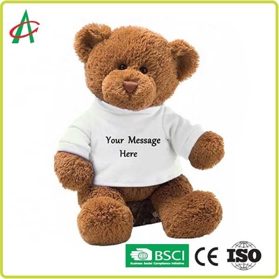 BSCI 12 인치 호화로운 테디는 푸른 옷으로 인쇄하는 뜨거운 전송을 지닙니다