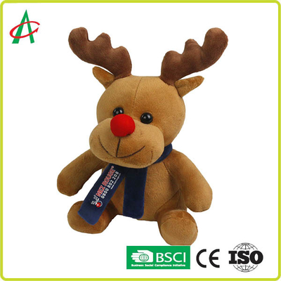 CPSC 20cm 높은 빨간 코 순록 t-셔츠와 스카프로 박제 동물