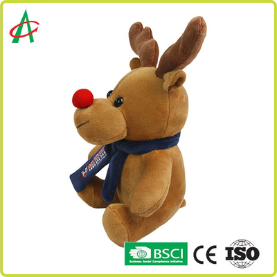 CPSC 20cm 높은 빨간 코 순록 t-셔츠와 스카프로 박제 동물
