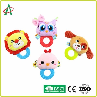 ASTM 손으로 만든 무독성 아기 봉제 딸랑이와 Teether